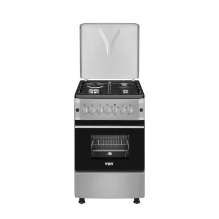 VON VCF563141NFG FREESTANDING COOKER – 3 GAS + 1 ELECTRIC BURNERS, ENAMEL PAN SUPPORT