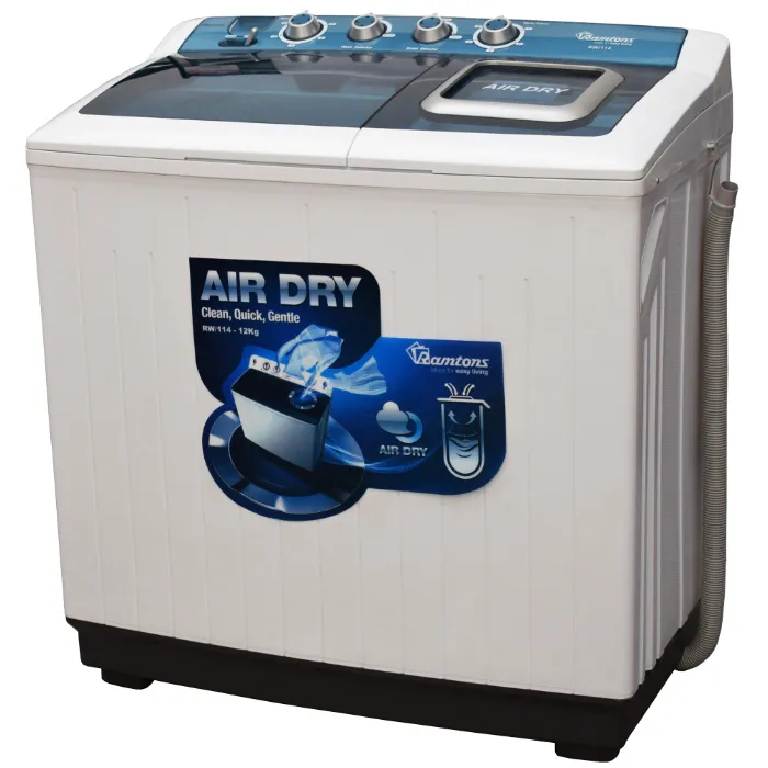 RAMTONS WASHING MACHINE 12KG RW114 RAMTONS TWIN TUB SEMI AUTOMATIC 12KG WASHER, 7KG SPIN - RW/114 - Image 1