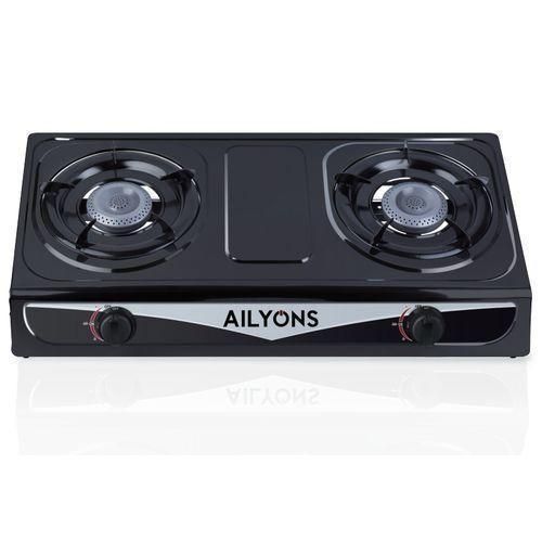GS013 AILYONS GS013-2 GAS COOKER STAINLESS STEEL DOUBLE BURNER - Image 1