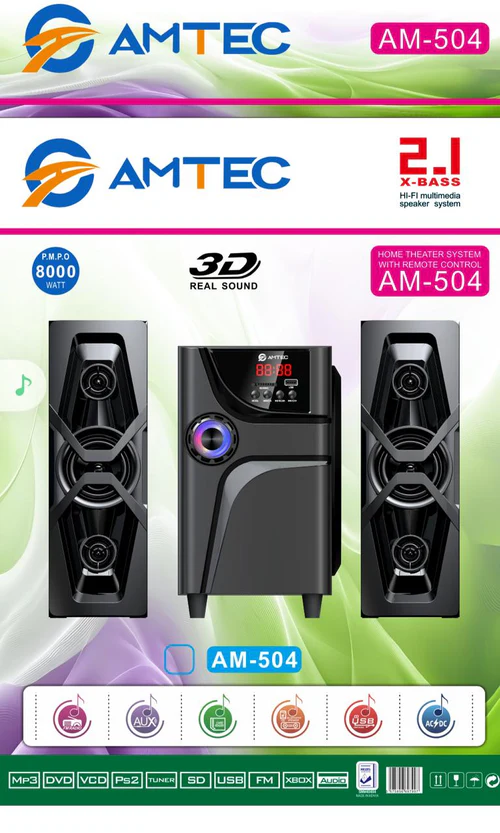 AM504 AMTEC AM-504 2.1CH BLUETOOTH HOME THEATER SYSTEM - Image 1