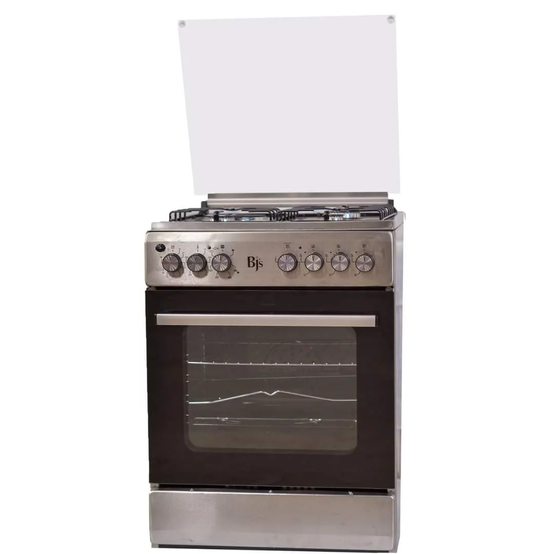 bjs inox BJS I-6011T-INOX/SILVER 60X60 3-GAS+1 HOT PLATE WITH TURBO-FAN - Image 1