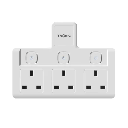 TRONIC 13A 3-GANG UK SOCKET ADAPTOR WITH SWITCHES EC 7233-BS