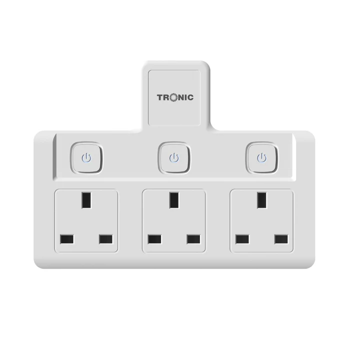 ordinary3gang TRONIC 13A 3-GANG UK SOCKET ADAPTOR WITH SWITCHES EC 7233-BS - Image 1
